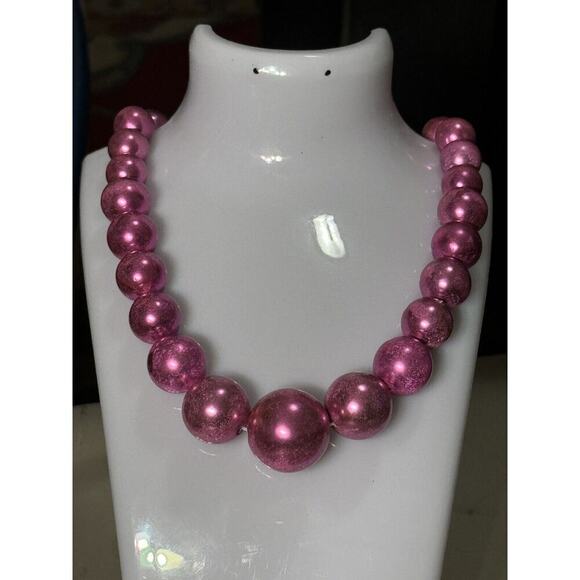 -NECKLACE X-Large Simulated Pearl Strand (7cm To 1.25cm)Bib Necklace 20” - Picture 2 of 3